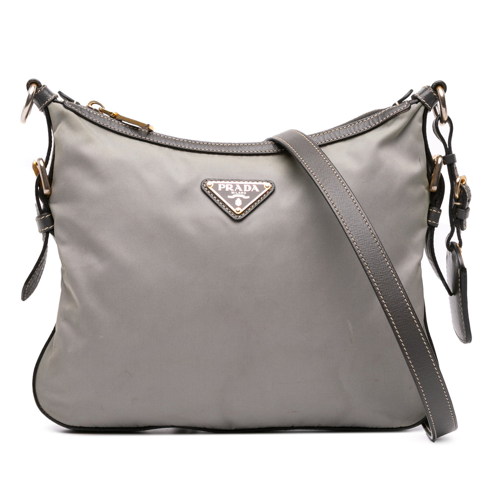 Prada Saffiano Trimmed Tessuto Crossbody