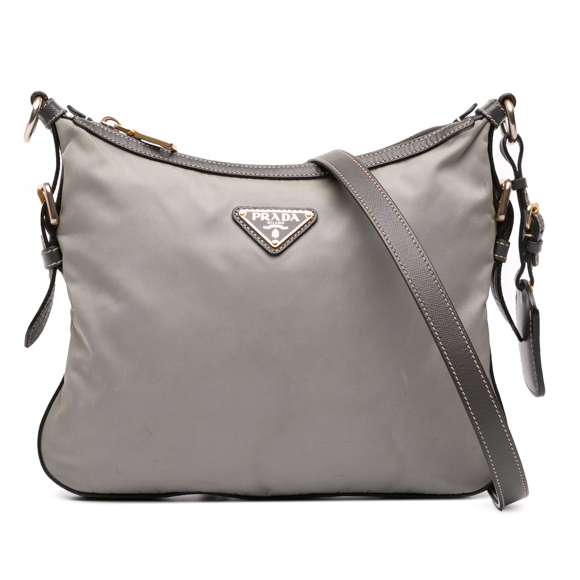 Prada Saffiano Trimmed Tessuto Crossbody