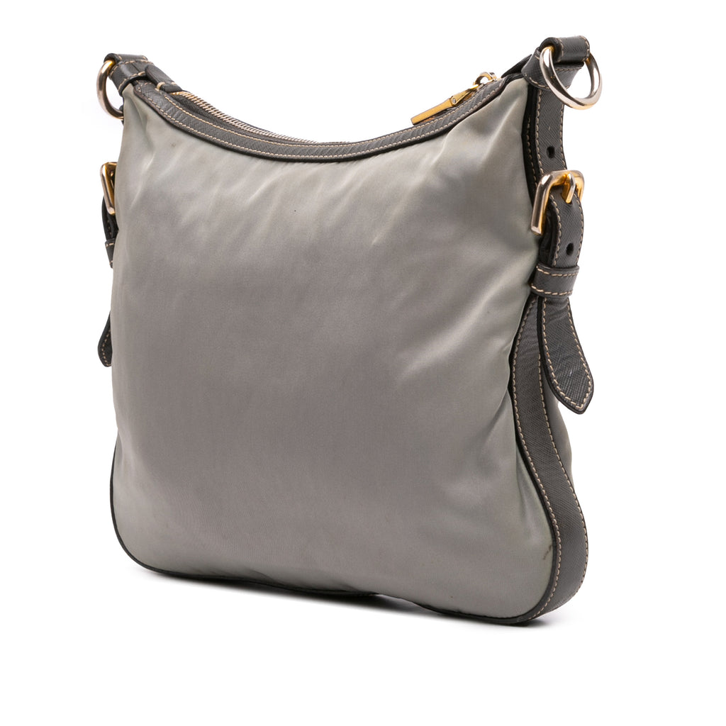 Prada Saffiano Trimmed Tessuto Crossbody