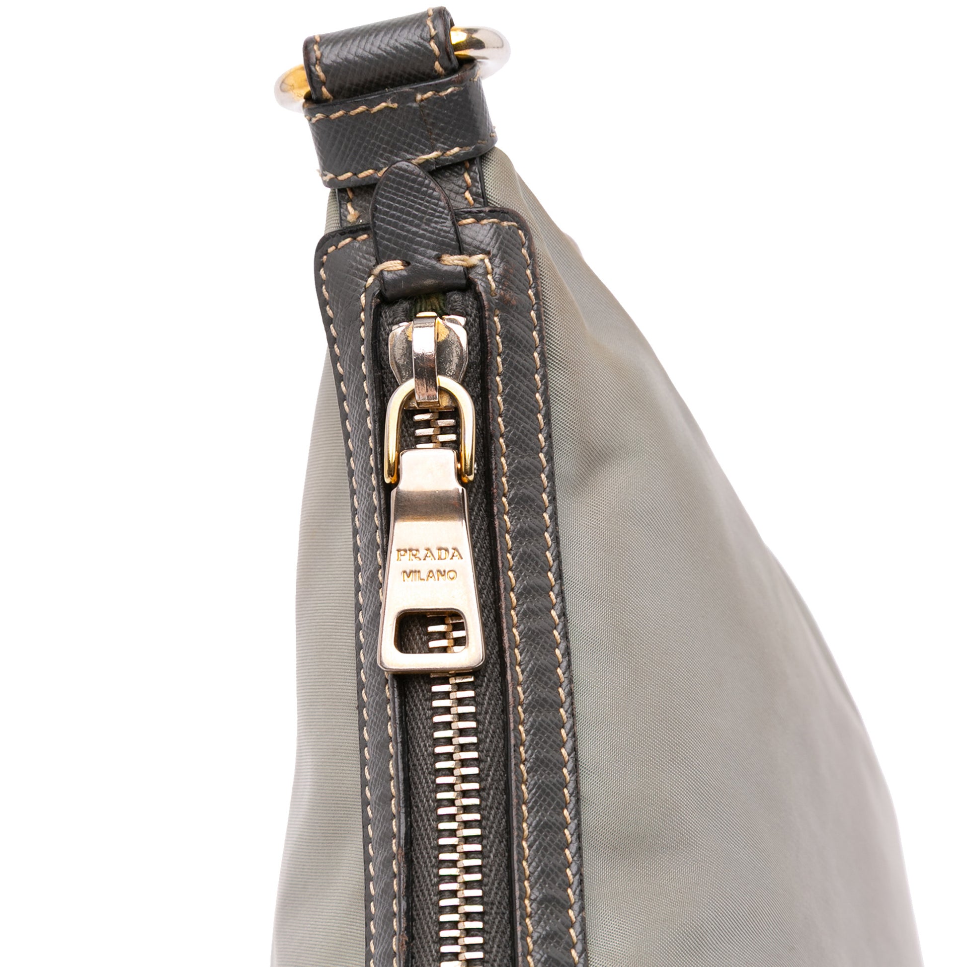 Prada Saffiano Trimmed Tessuto Crossbody