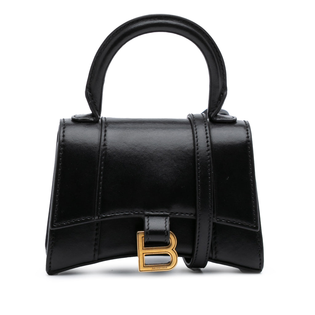 Balenciaga Mini Leather Hourglass Top Handle Bag