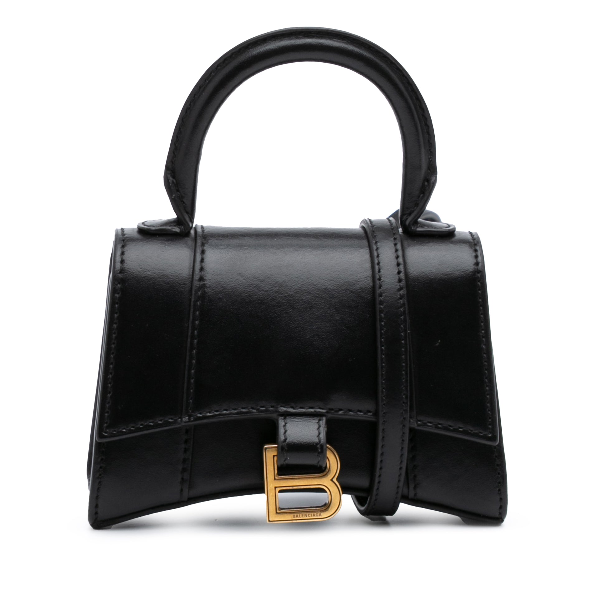 Balenciaga Mini Leather Hourglass Top Handle Bag
