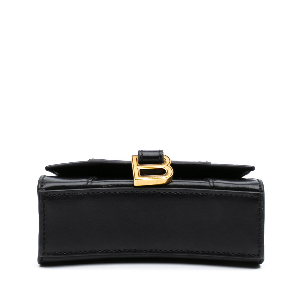 Balenciaga Mini Leather Hourglass Top Handle Bag