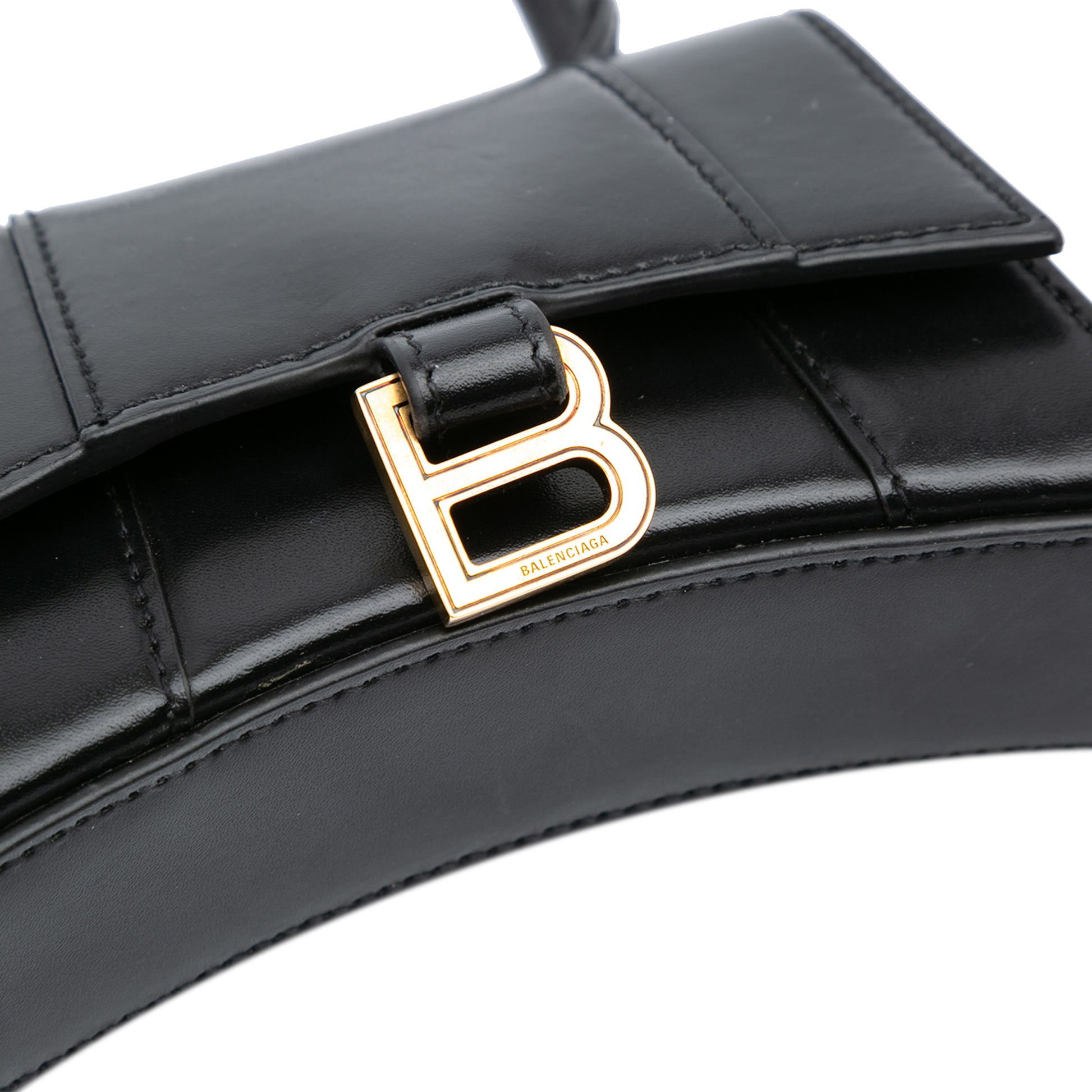 Balenciaga Mini Leather Hourglass Top Handle Bag