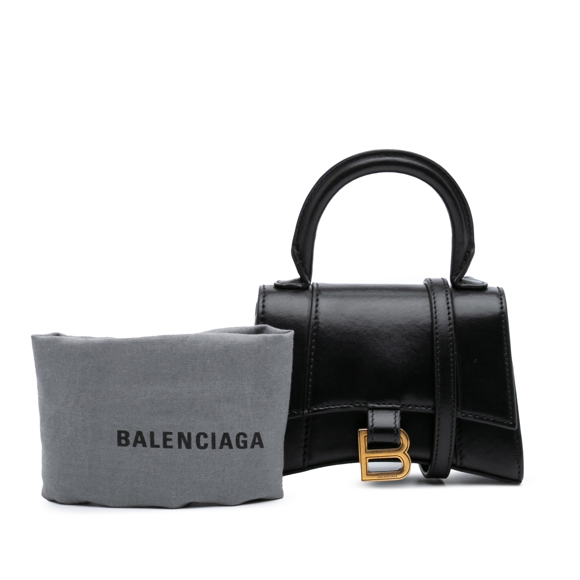 Balenciaga Mini Leather Hourglass Top Handle Bag