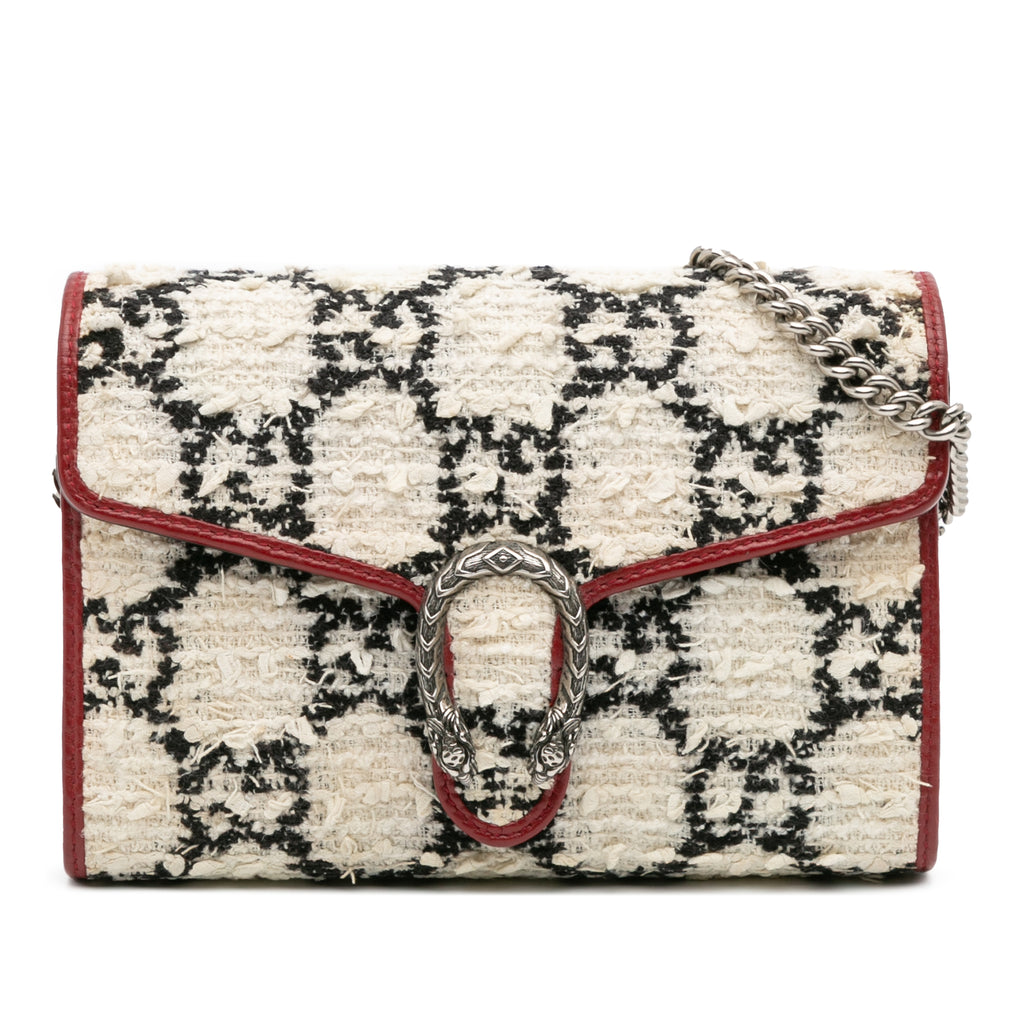 Gucci Mini GG Tweed Dionysus Wallet on Chain