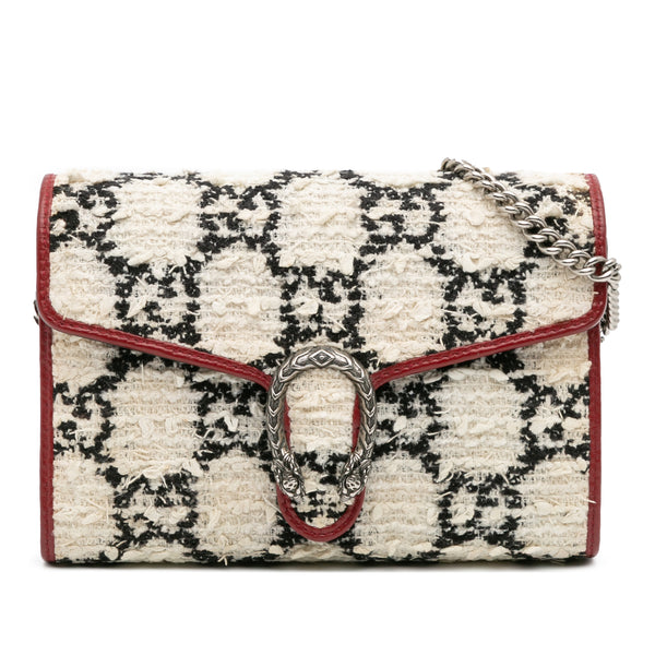 Gucci Mini GG Tweed Dionysus Wallet on Chain