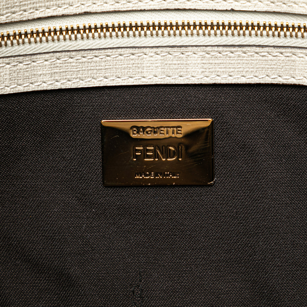 Fendi Zucca Graphic Print Coated Canvas Bikini Girls Baguette Satchel