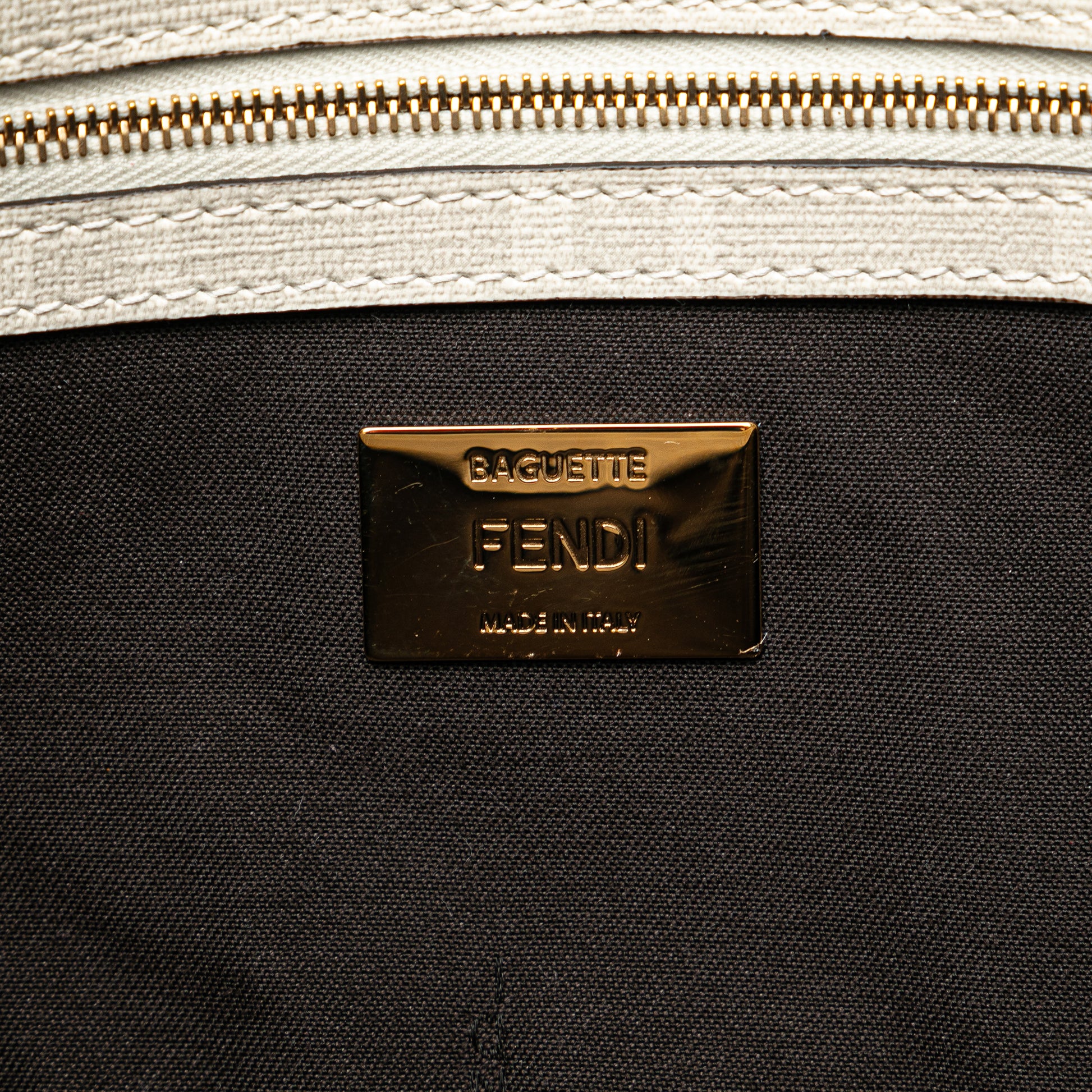 Fendi Zucca Graphic Print Coated Canvas Bikini Girls Baguette Satchel