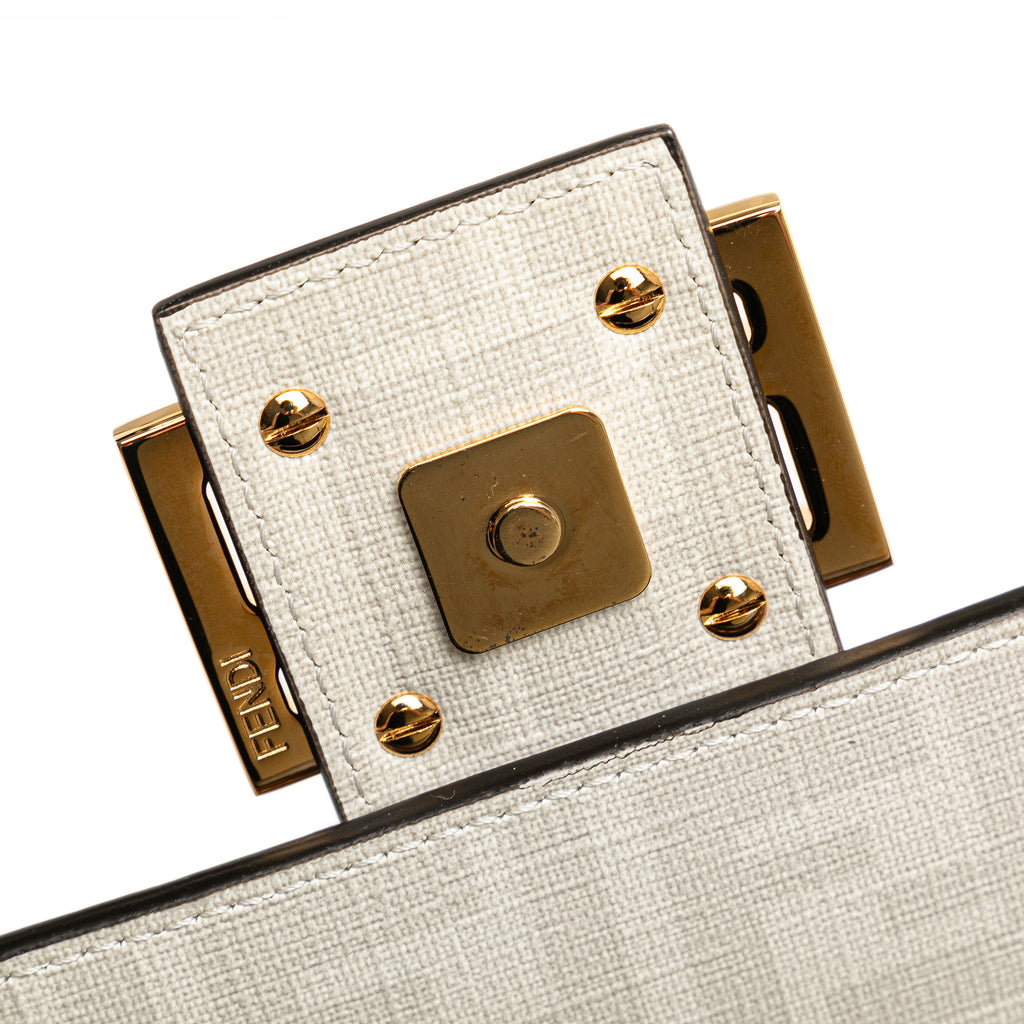 Fendi Zucca Graphic Print Coated Canvas Bikini Girls Baguette Satchel