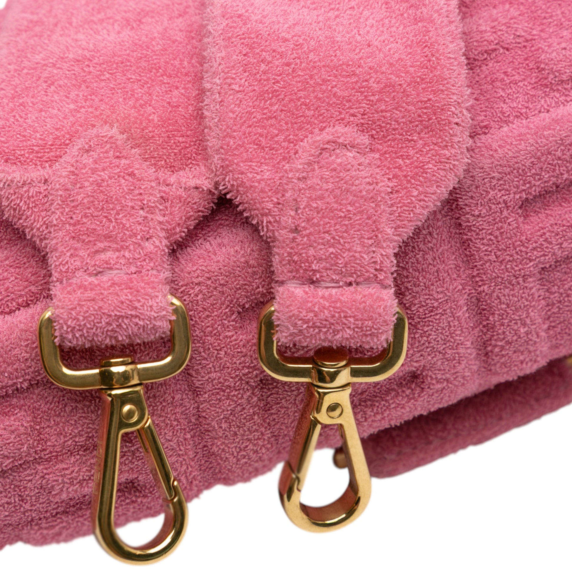 Fendi Zucca Embossed Terry Cloth Baguette Satchel