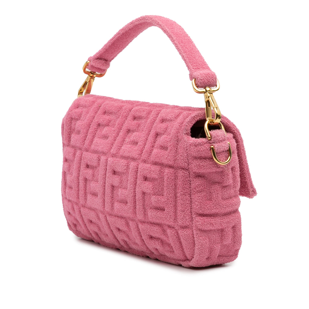 Fendi Zucca Embossed Terry Cloth Baguette Satchel