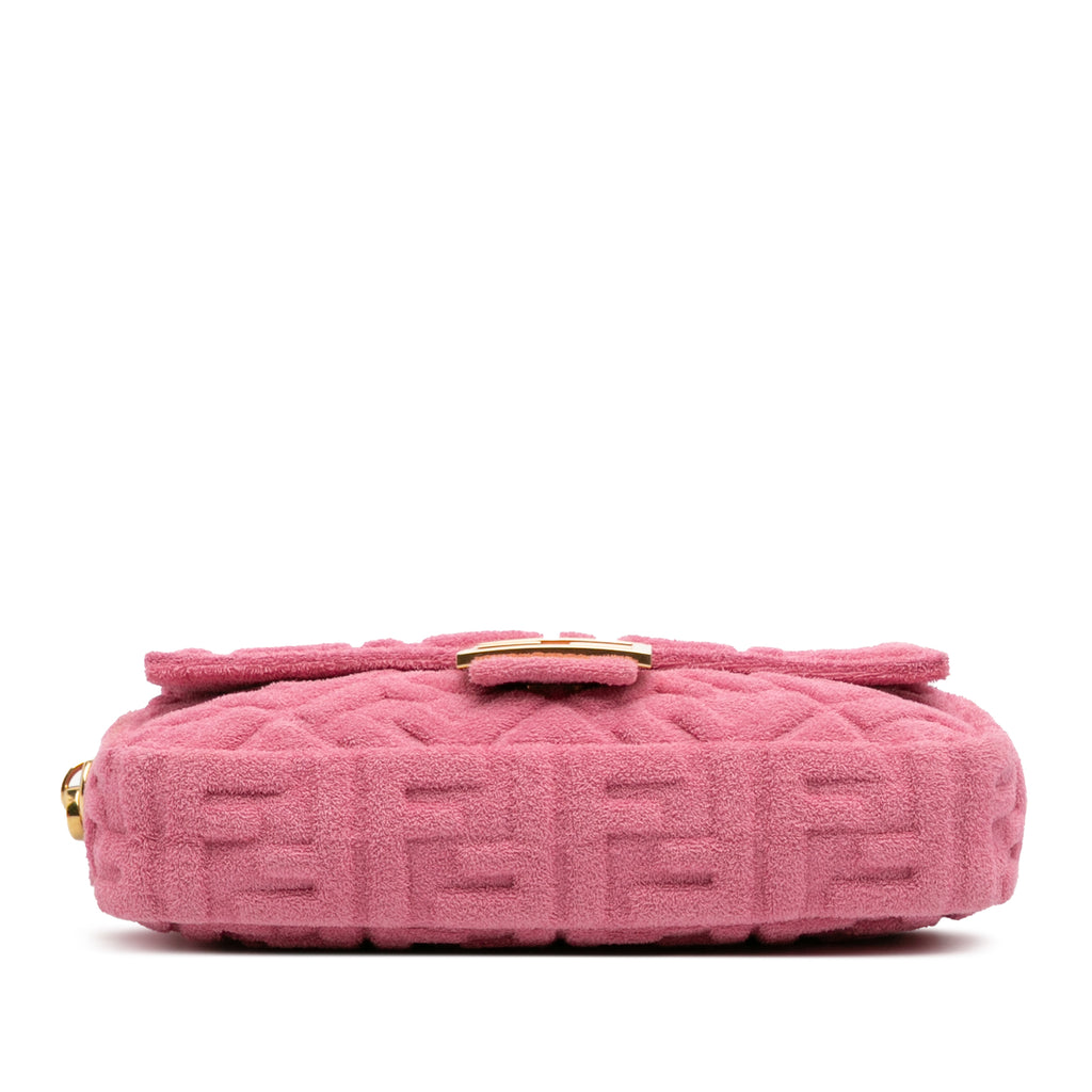 Fendi Zucca Embossed Terry Cloth Baguette Satchel