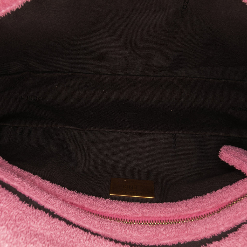 Fendi Zucca Embossed Terry Cloth Baguette Satchel
