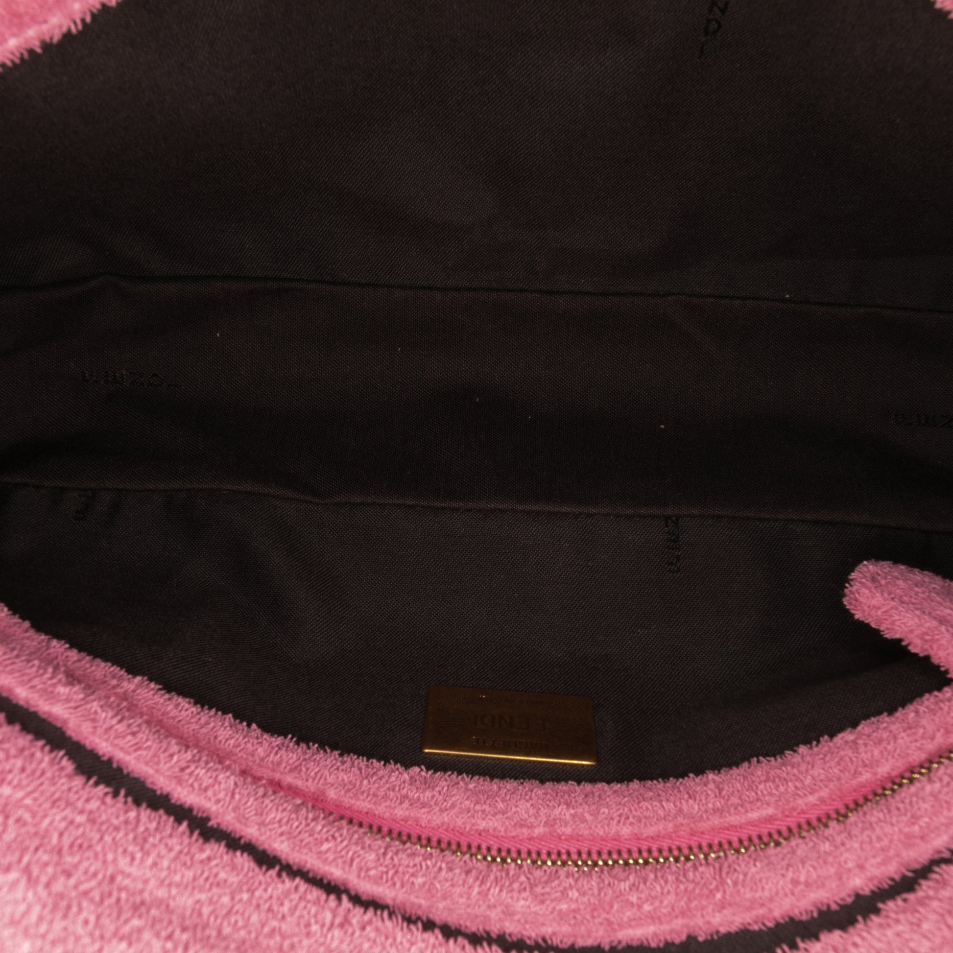 Fendi Zucca Embossed Terry Cloth Baguette Satchel