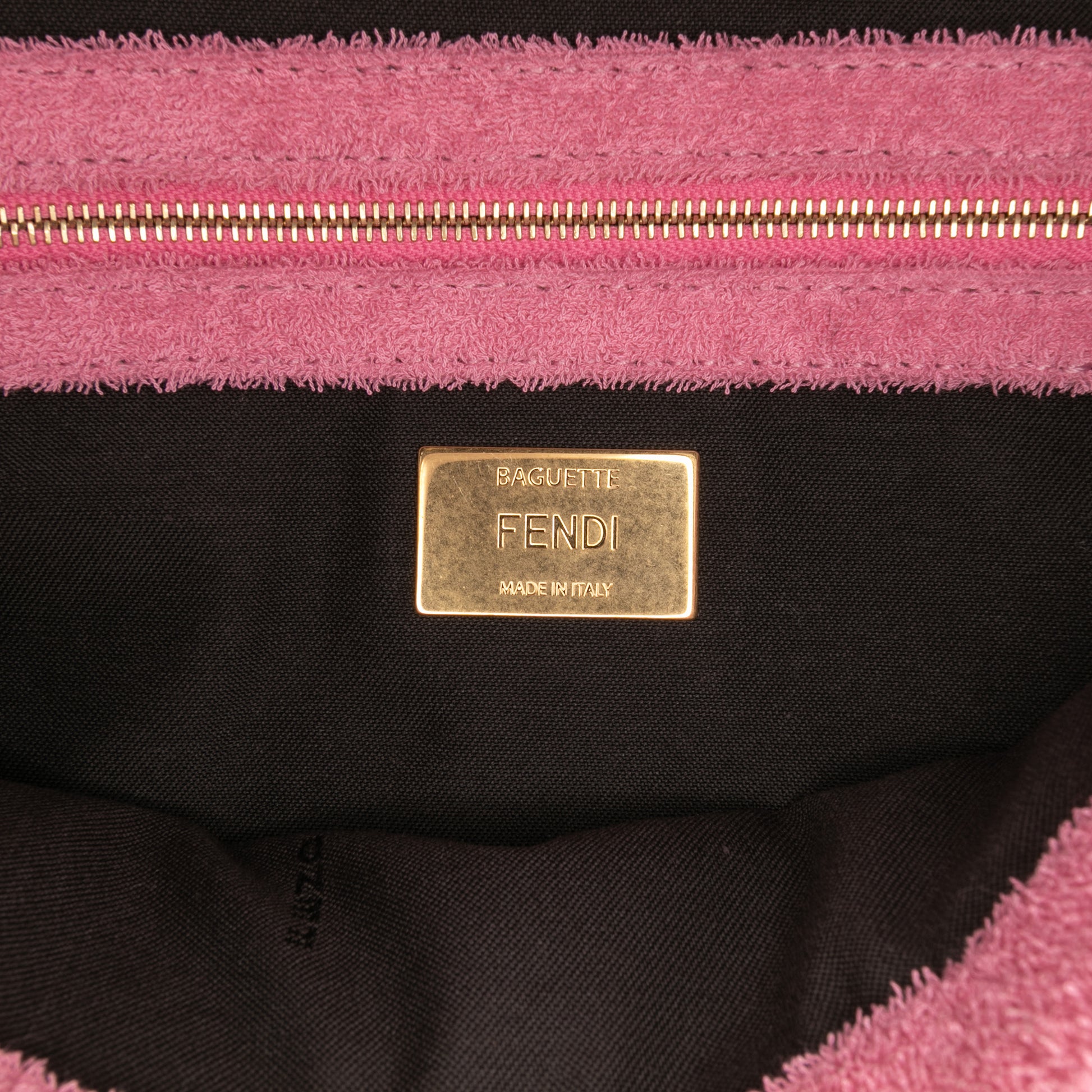 Fendi Zucca Embossed Terry Cloth Baguette Satchel
