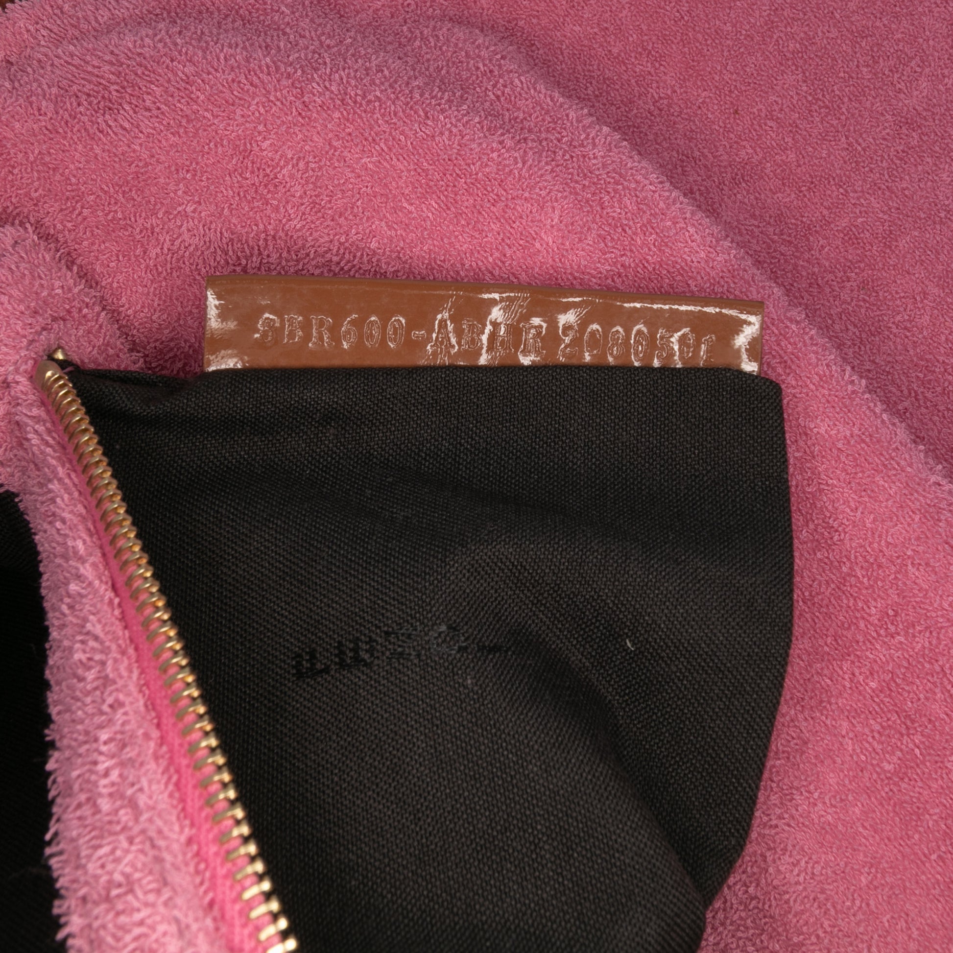 Fendi Zucca Embossed Terry Cloth Baguette Satchel