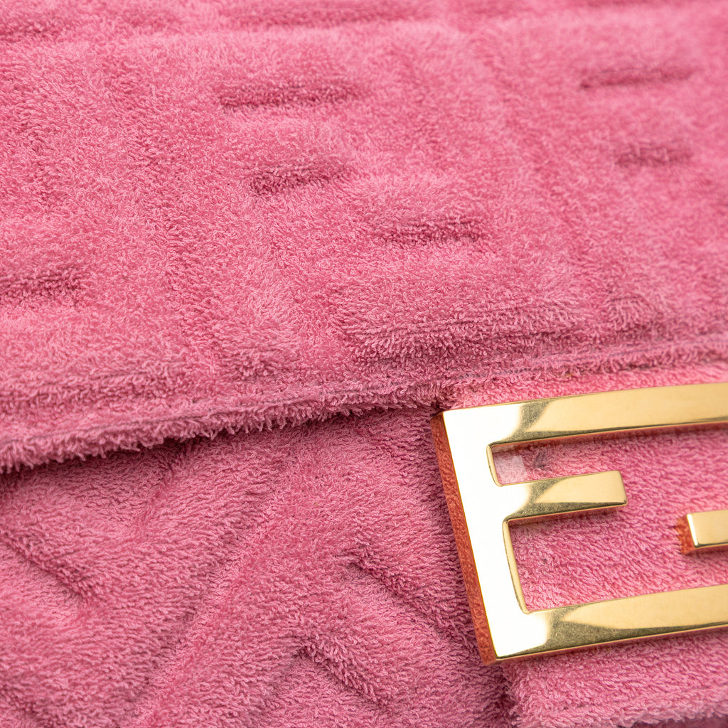 Fendi Zucca Embossed Terry Cloth Baguette Satchel
