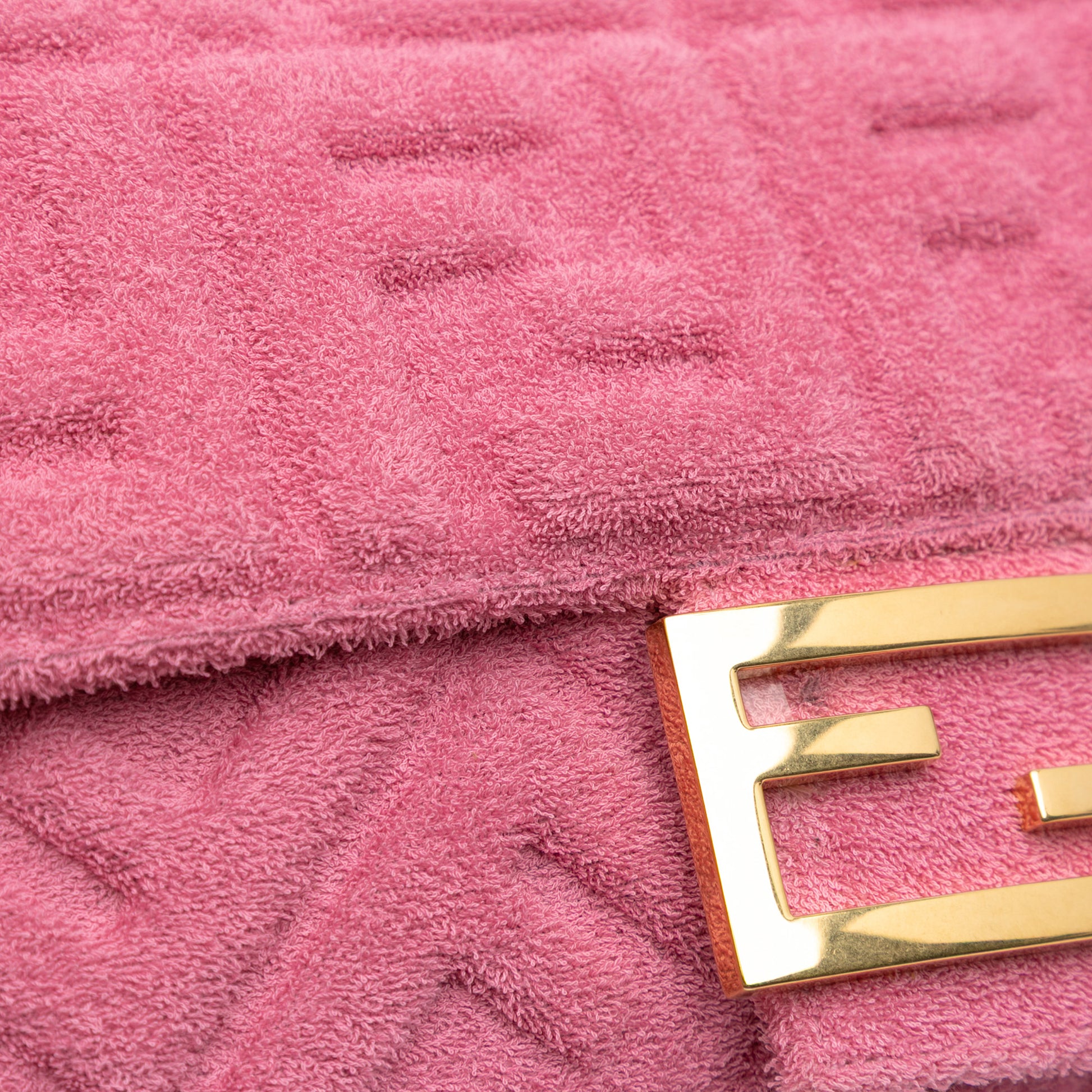 Fendi Zucca Embossed Terry Cloth Baguette Satchel