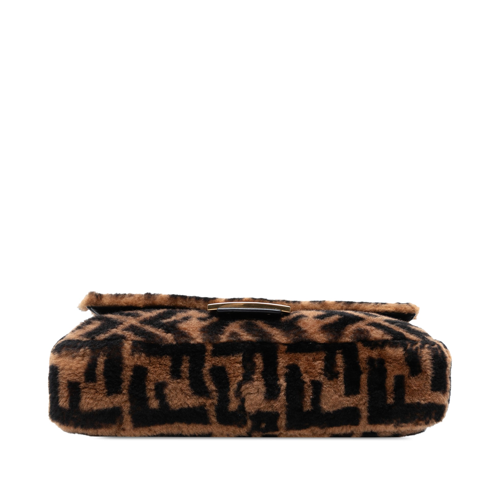 Fendi Medium Zucca Shearling Baguette Satchel