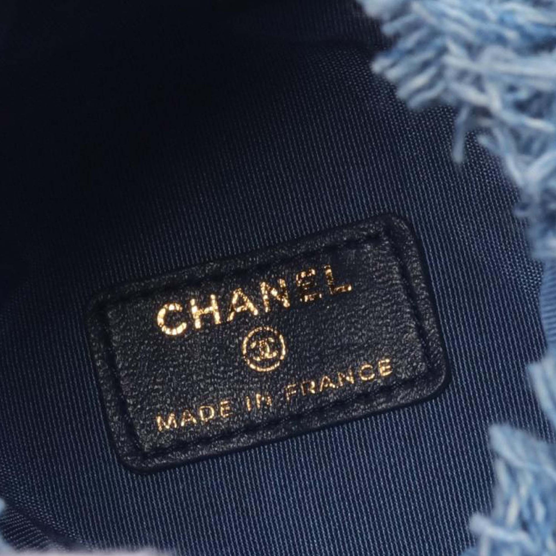 Chanel Mini Quilted Denim Mood Bucket with Chain