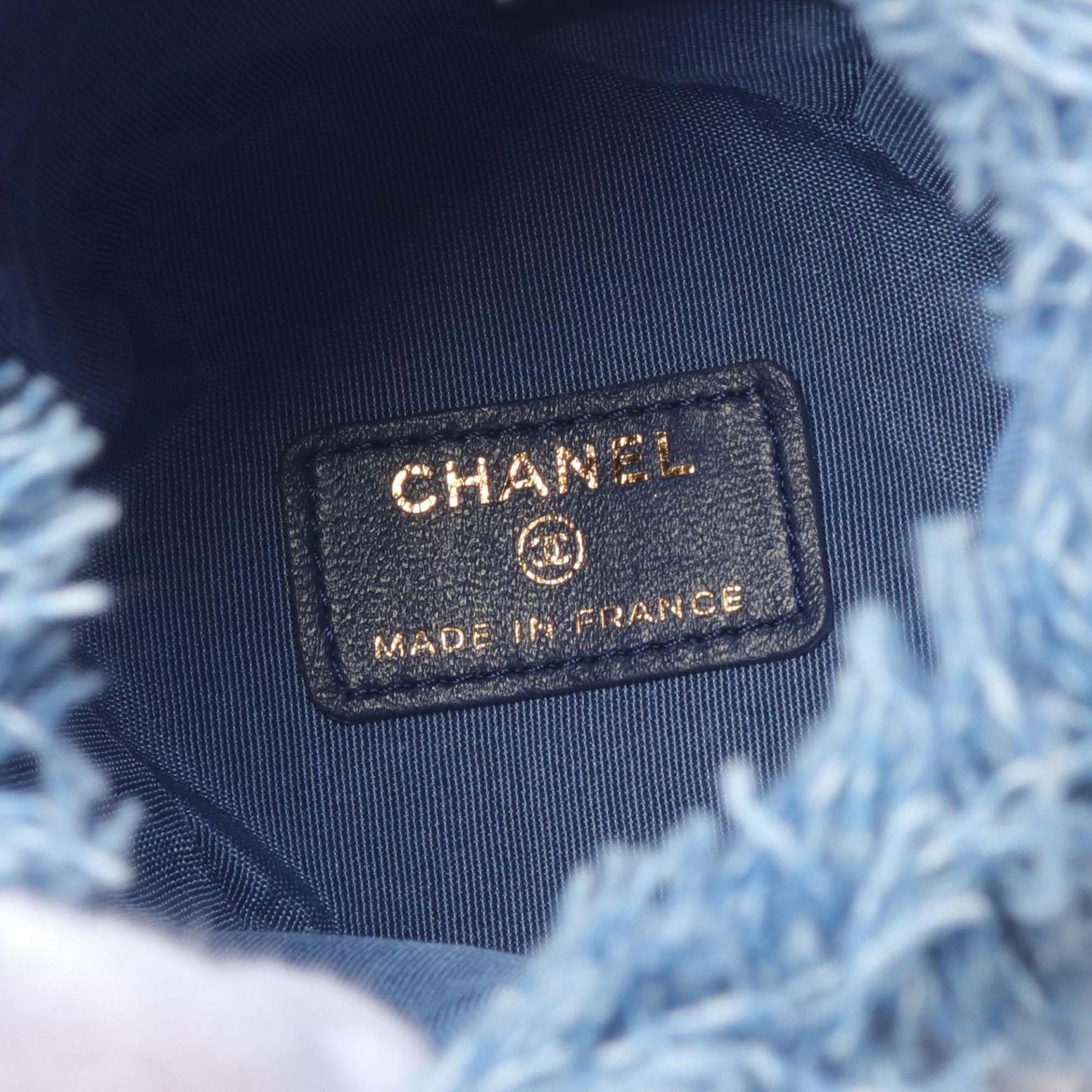 Chanel Mini Quilted Denim Mood Bucket with Chain