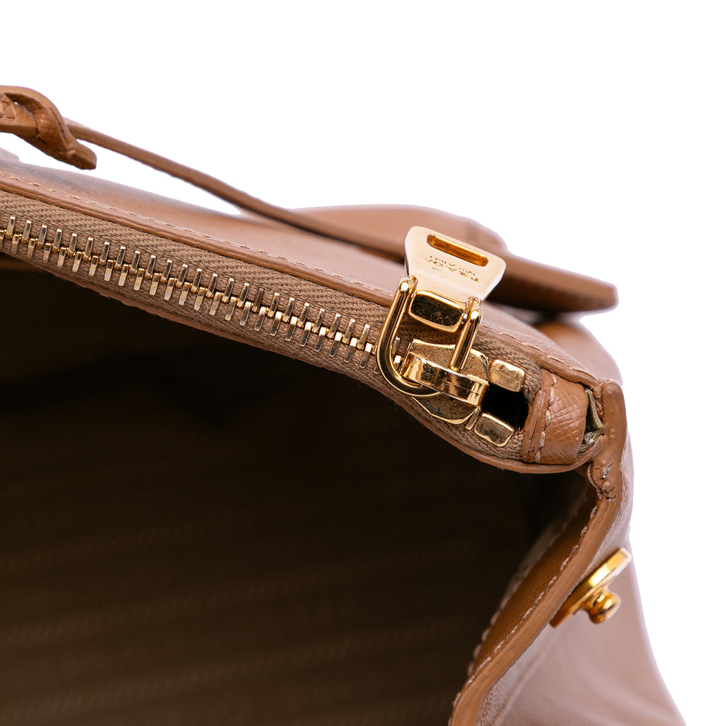 Prada Large Saffiano Lux Galleria Double Zip Satchel