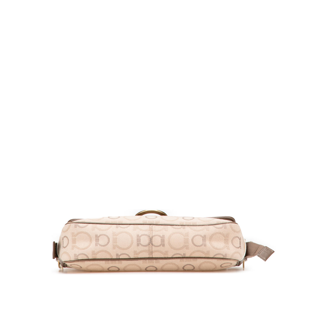 Ferragamo Gancini Canvas Shoulder Bag