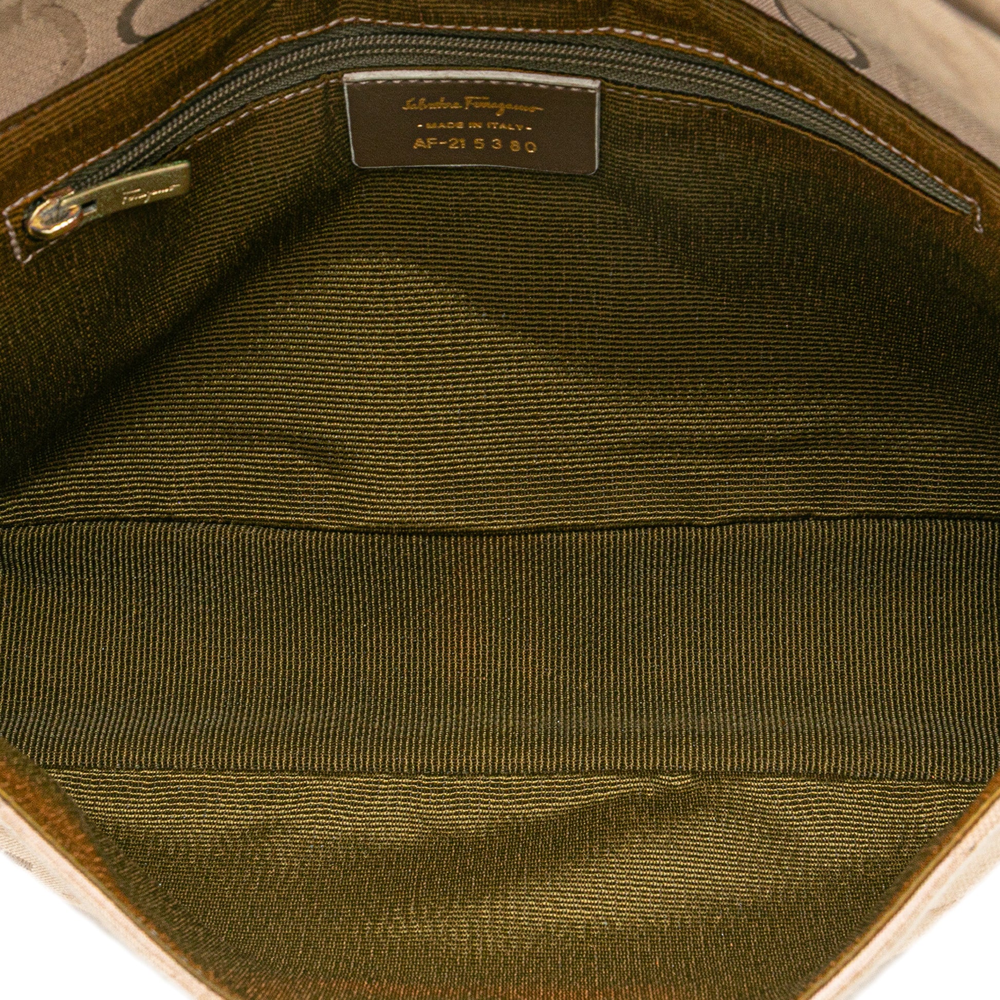 Ferragamo Gancini Canvas Shoulder Bag