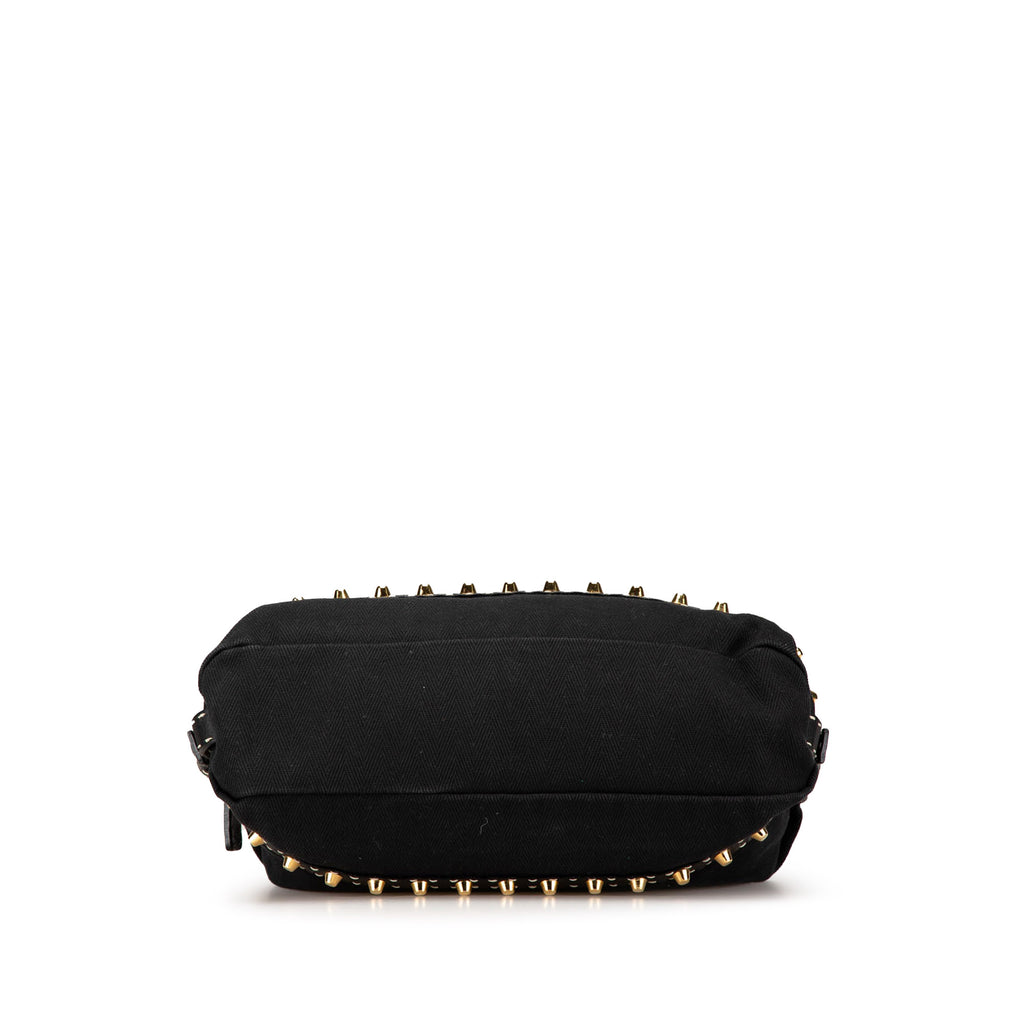 Fendi Selleria Studded Canvas Shoulder Bag