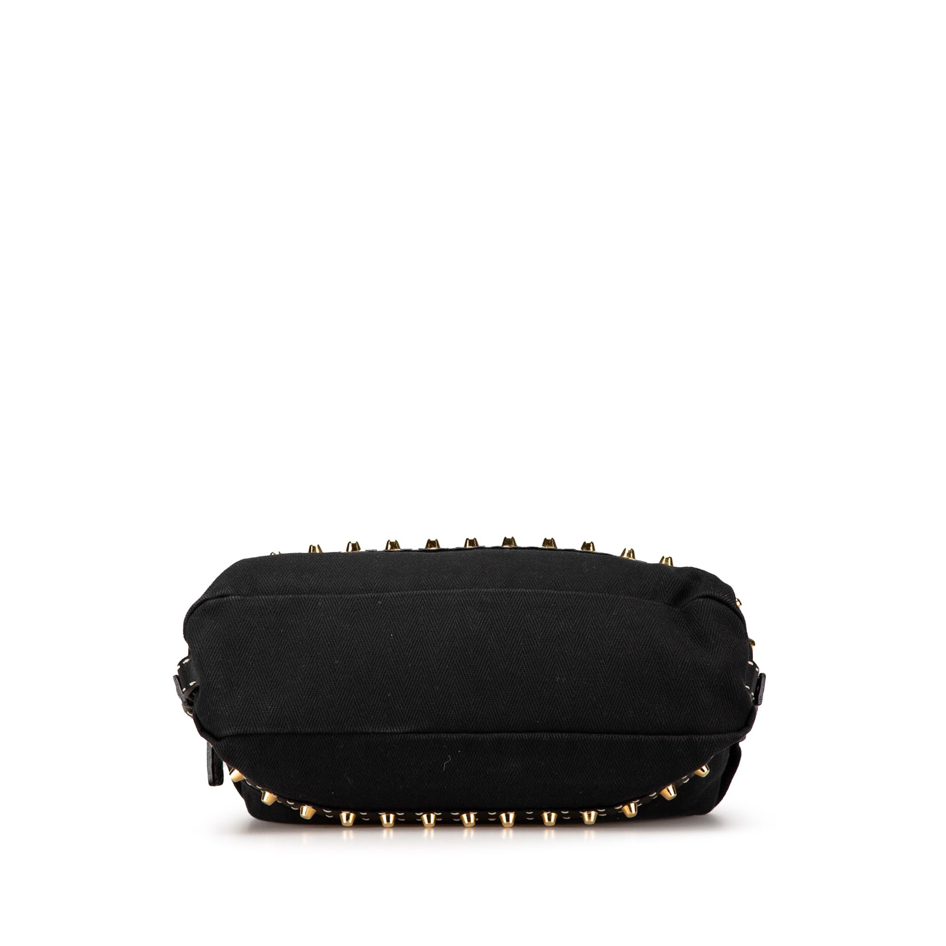 Fendi Selleria Studded Canvas Shoulder Bag