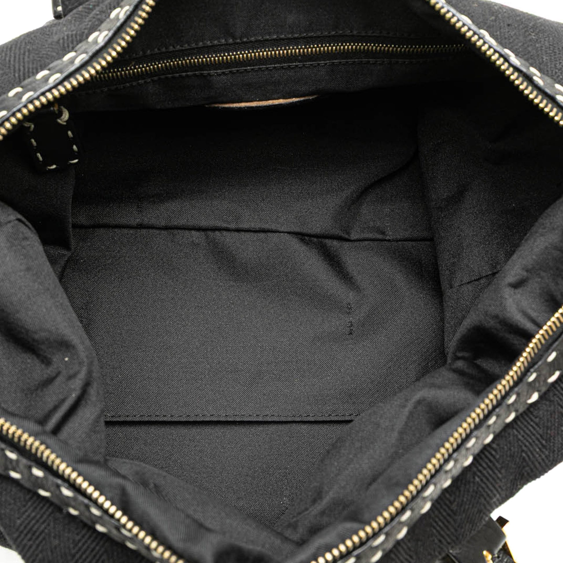 Fendi Selleria Studded Canvas Shoulder Bag