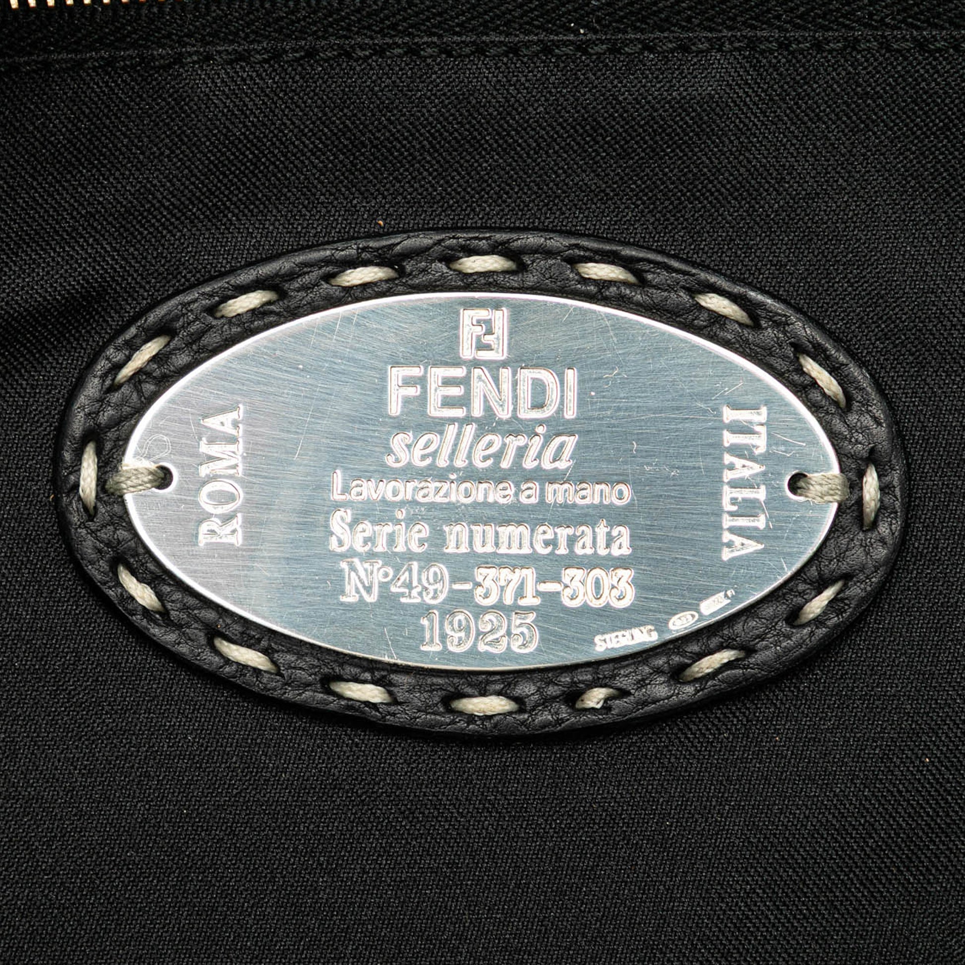 Fendi Selleria Studded Canvas Shoulder Bag