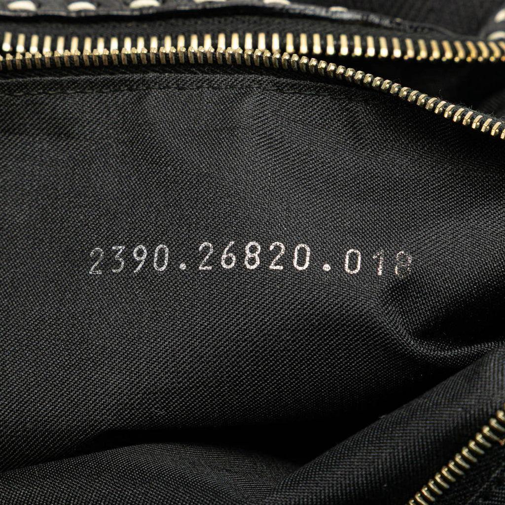 Fendi Selleria Studded Canvas Shoulder Bag