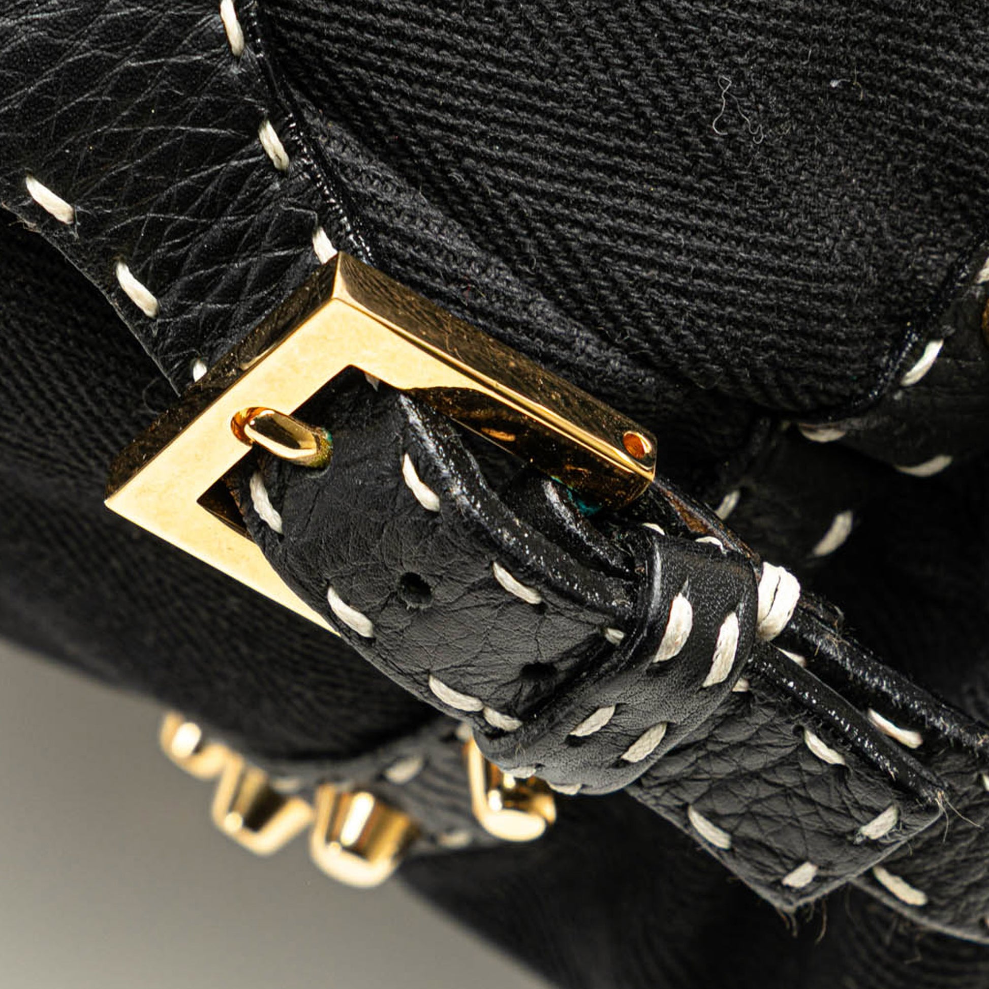 Fendi Selleria Studded Canvas Shoulder Bag