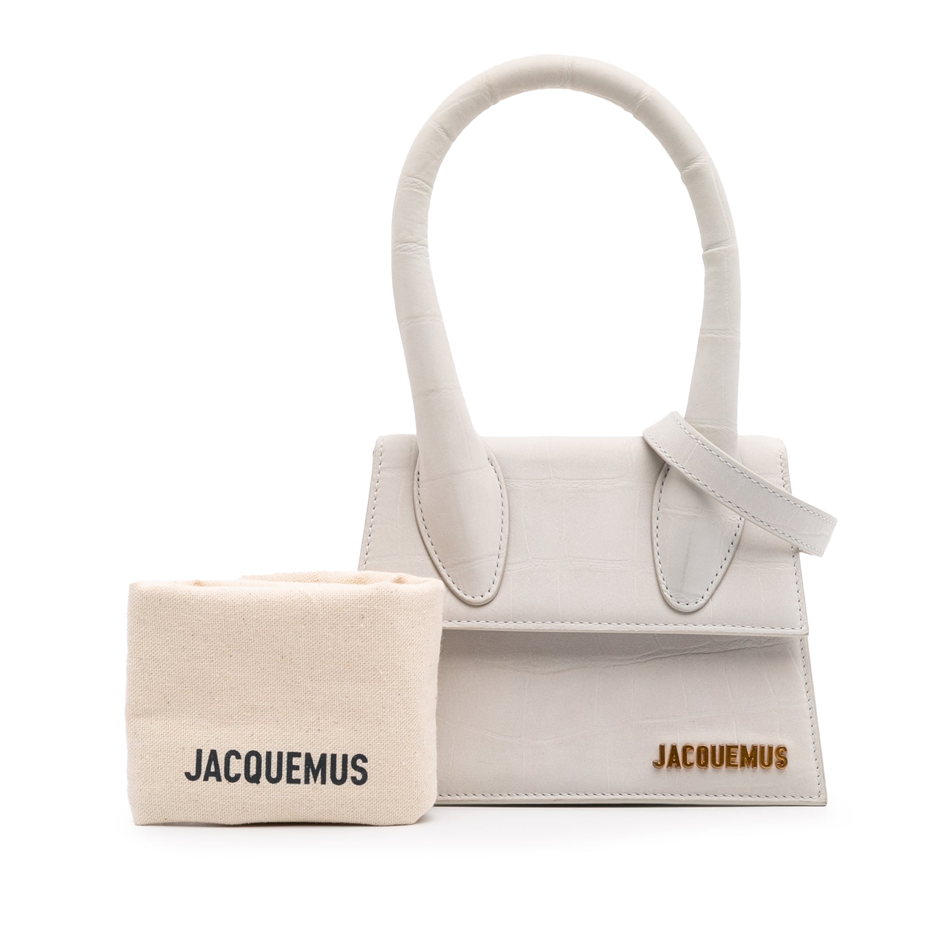 Jacquemus Croc Embossed Calfskin Le Chiquito Moyen
