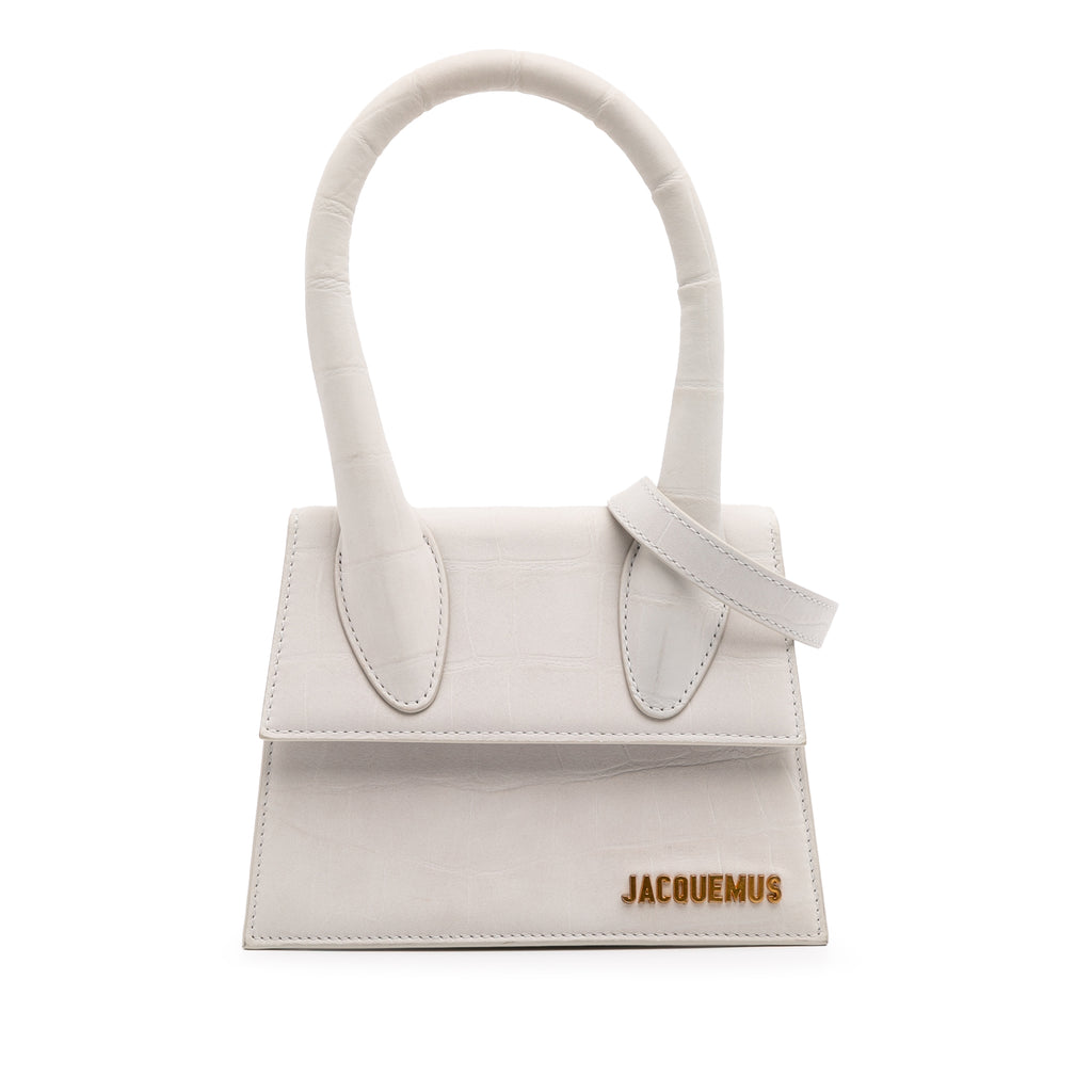 Jacquemus Croc Embossed Calfskin Le Chiquito Moyen