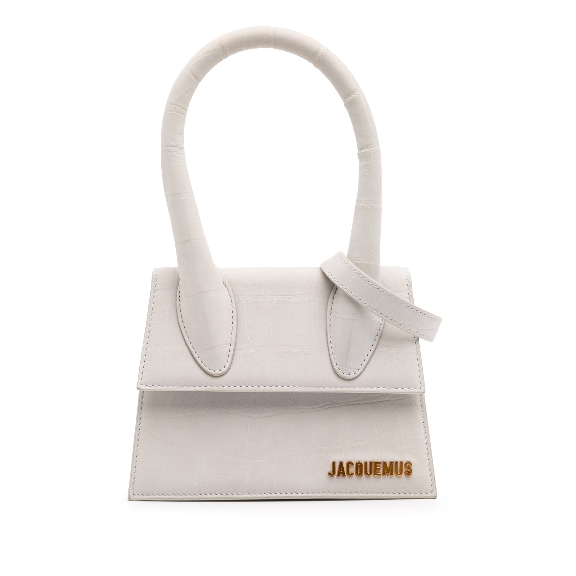 Jacquemus Croc Embossed Calfskin Le Chiquito Moyen