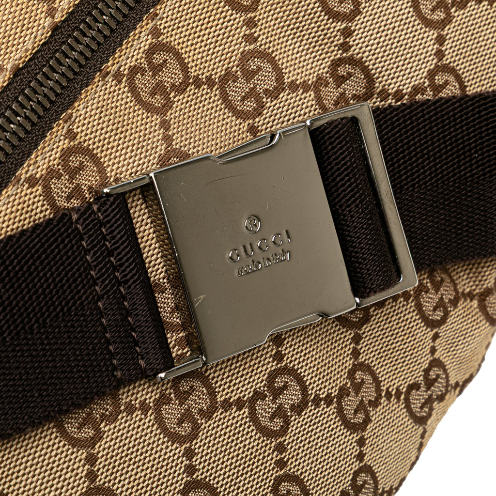Gucci GG Canvas Double Pocket Belt Bag