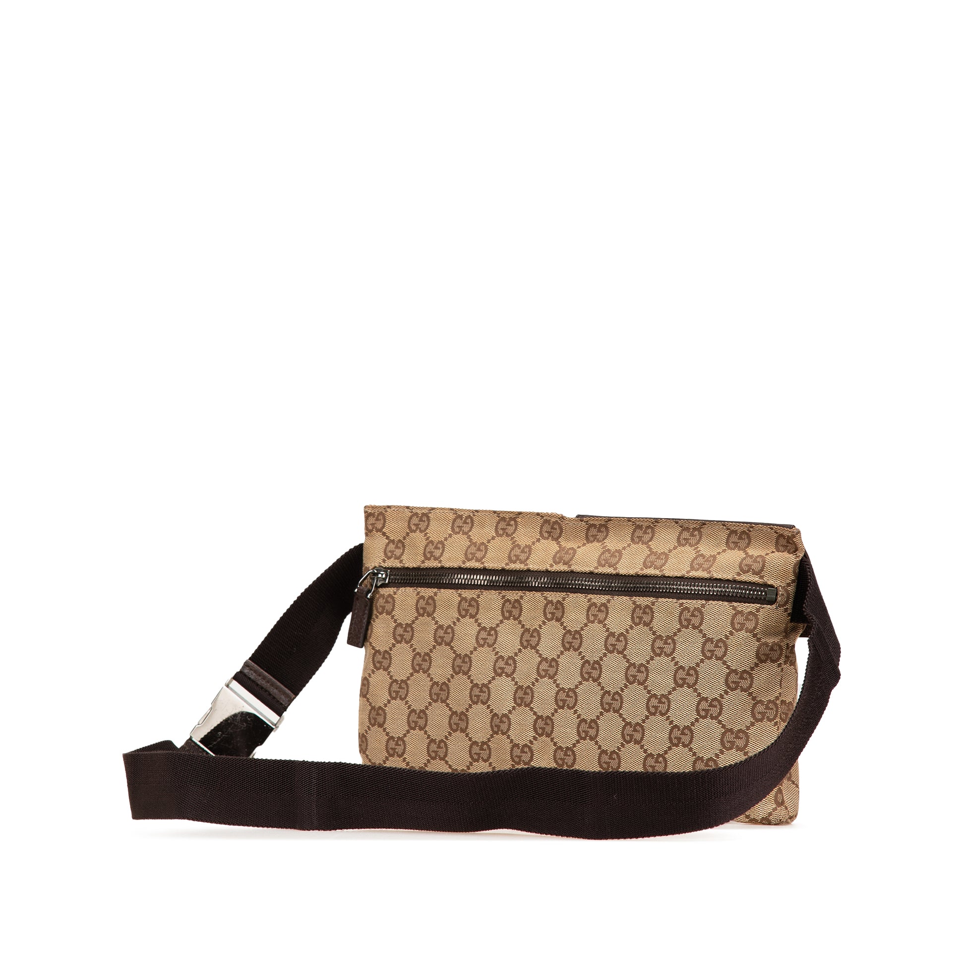 Gucci GG Canvas Double Pocket Belt Bag