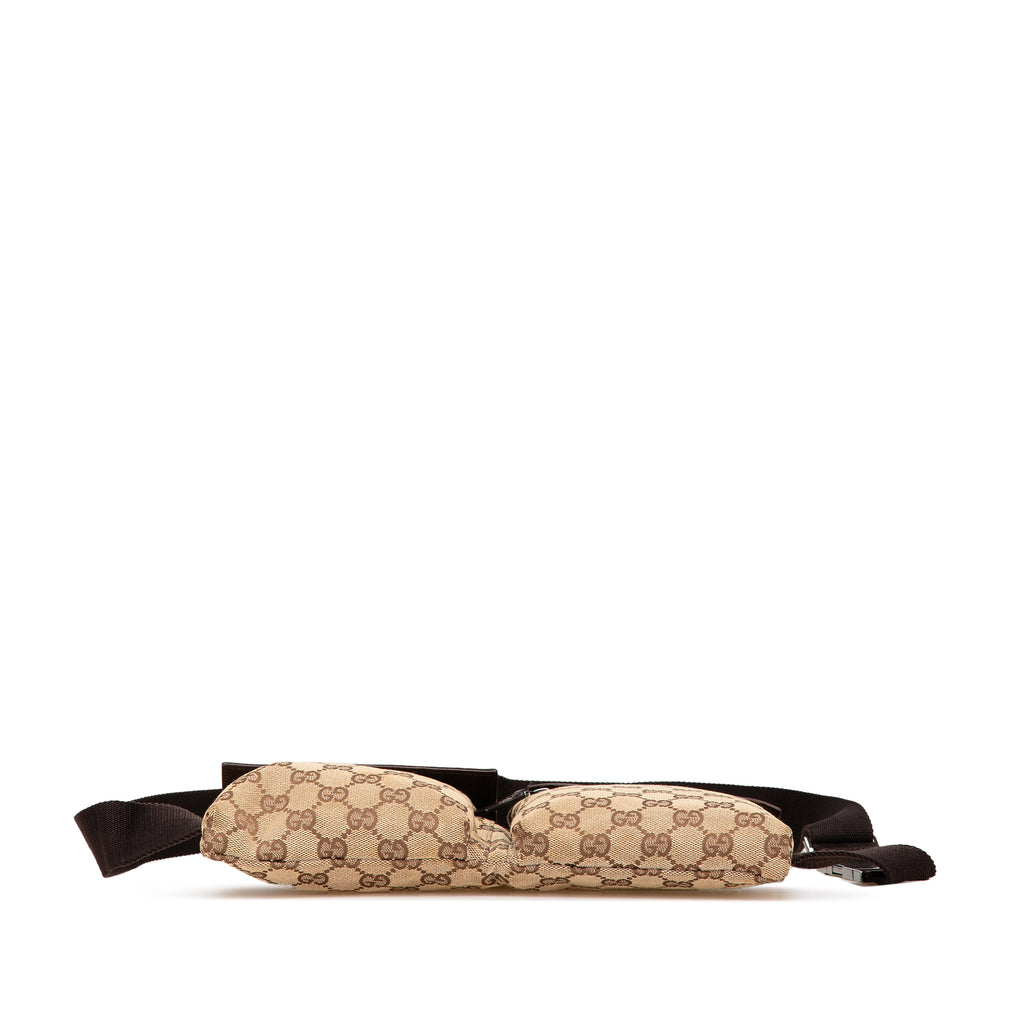 Gucci GG Canvas Double Pocket Belt Bag