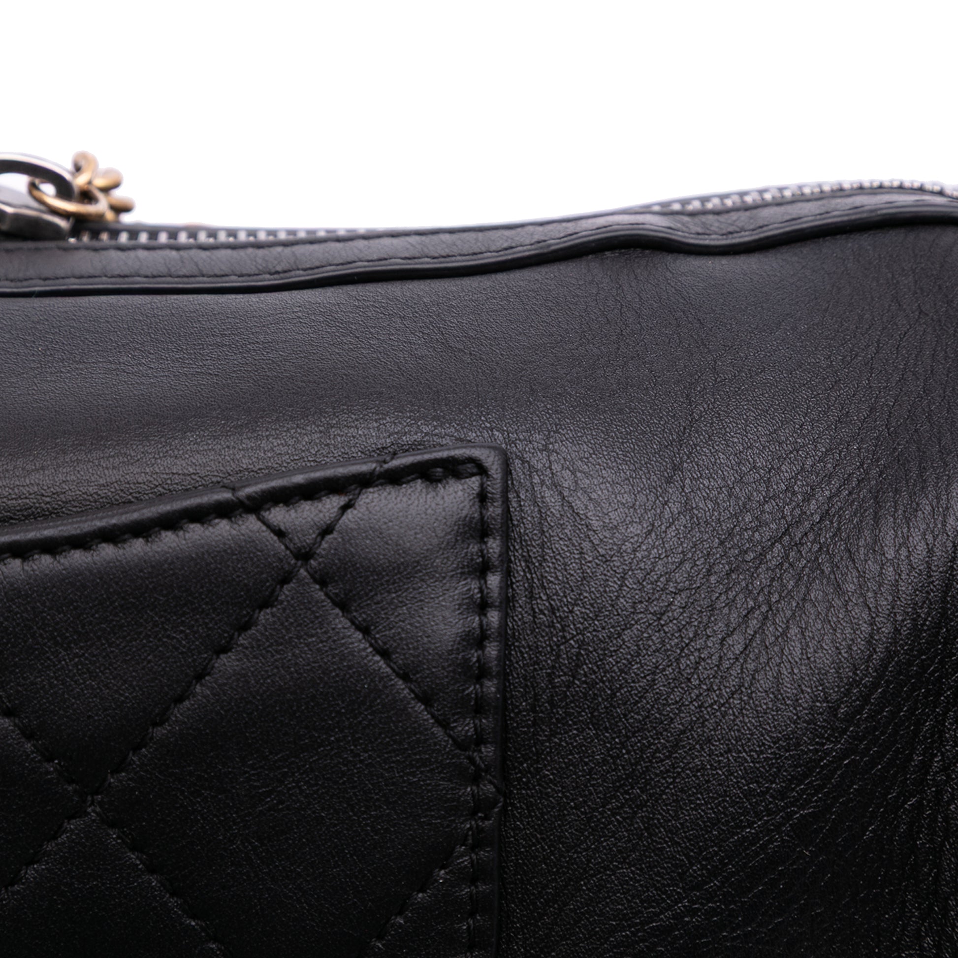Chanel Calfskin Signature Chain 20s Bowling Bag