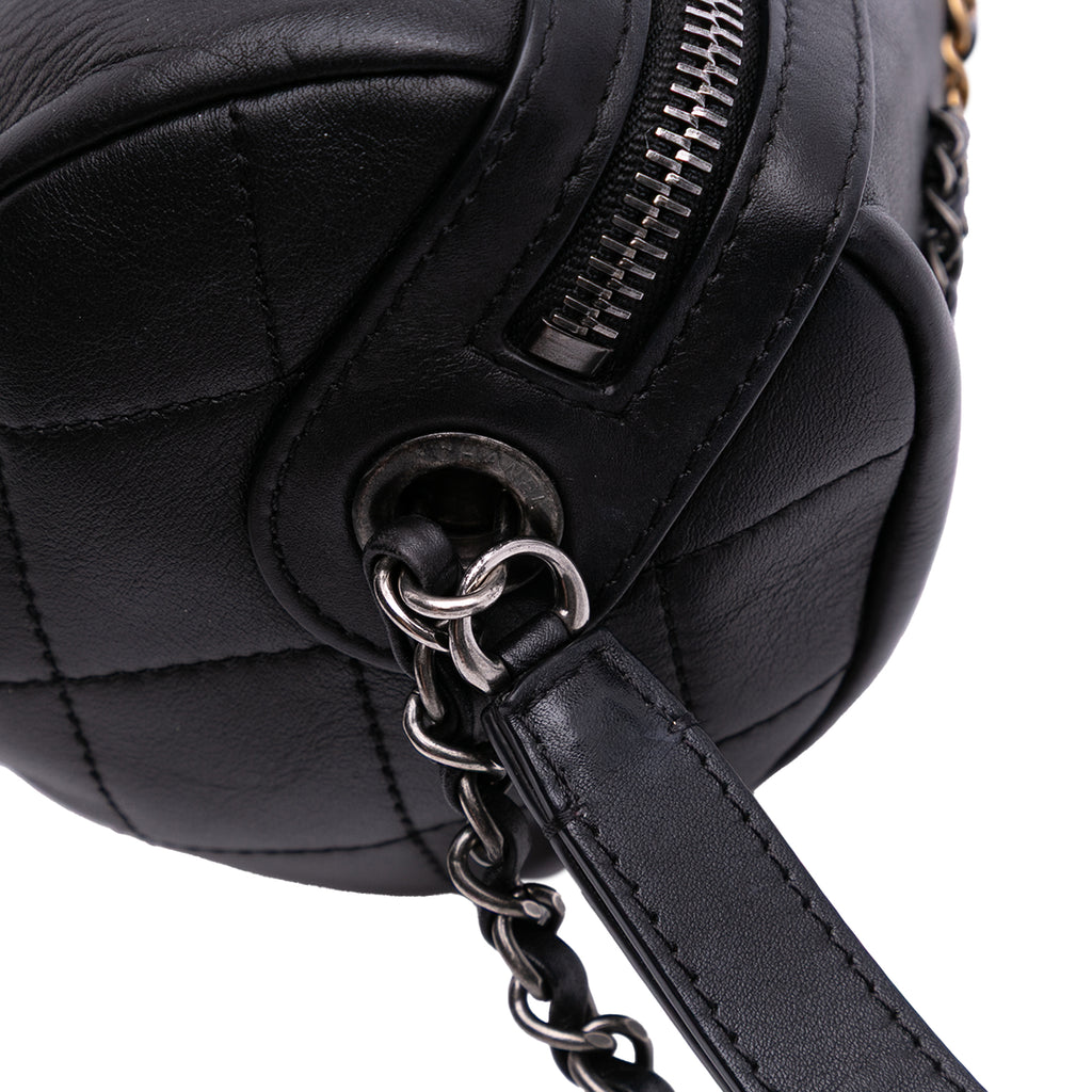 Chanel Calfskin Signature Chain 20s Bowling Bag