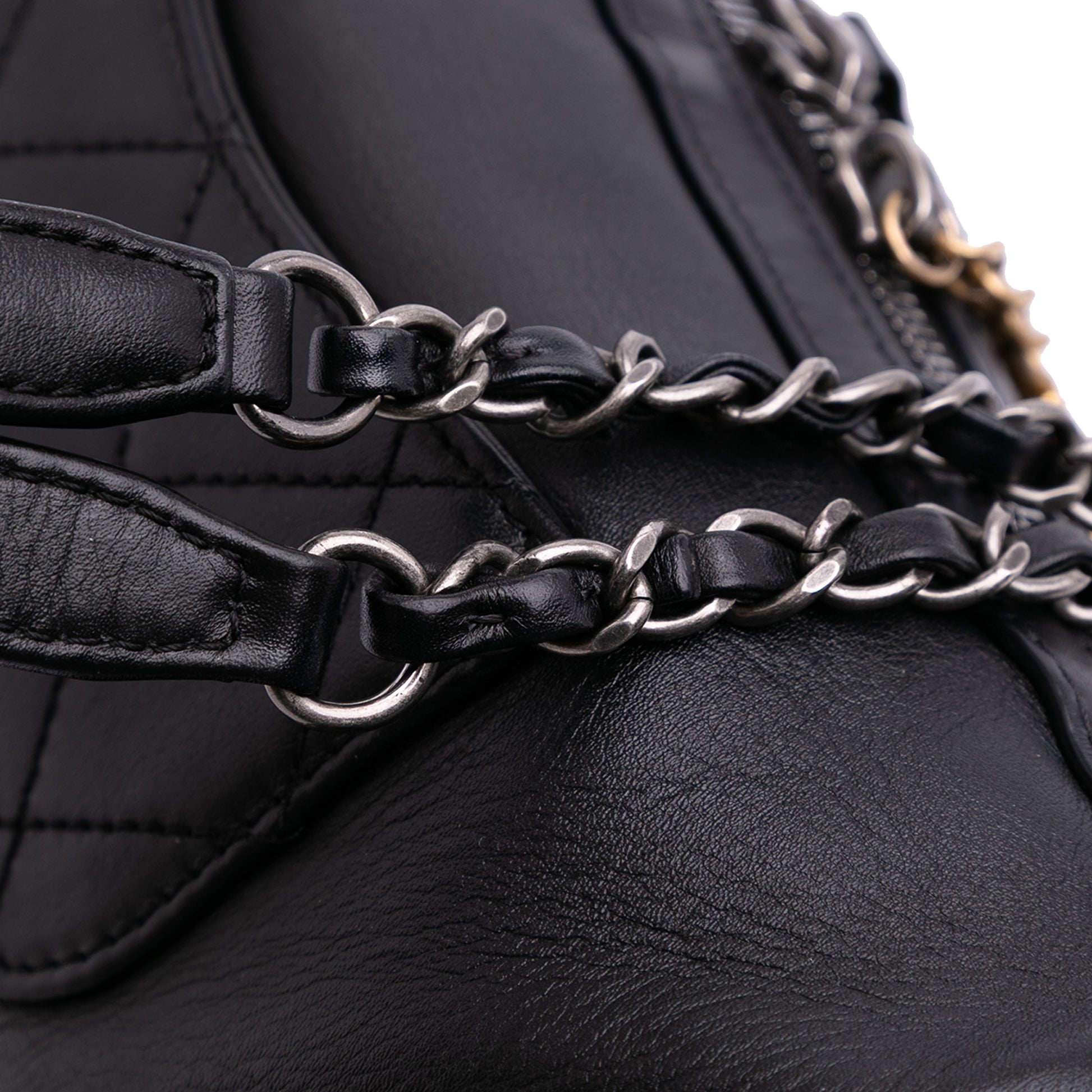 Chanel Calfskin Signature Chain 20s Bowling Bag