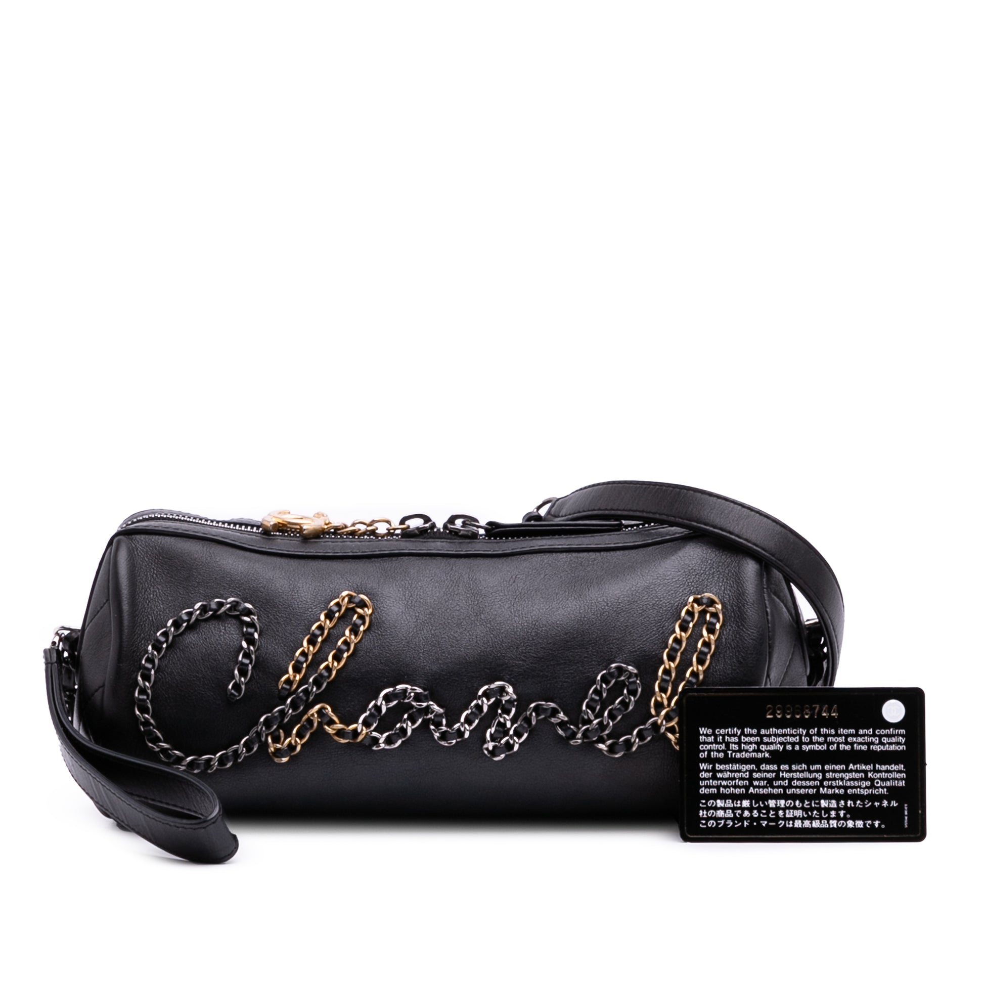 Chanel Calfskin Signature Chain 20s Bowling Bag