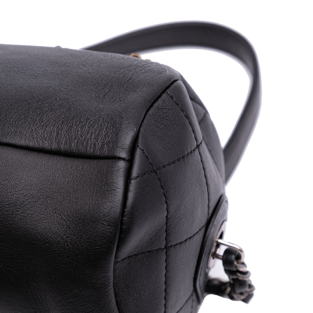Chanel Calfskin Signature Chain 20s Bowling Bag