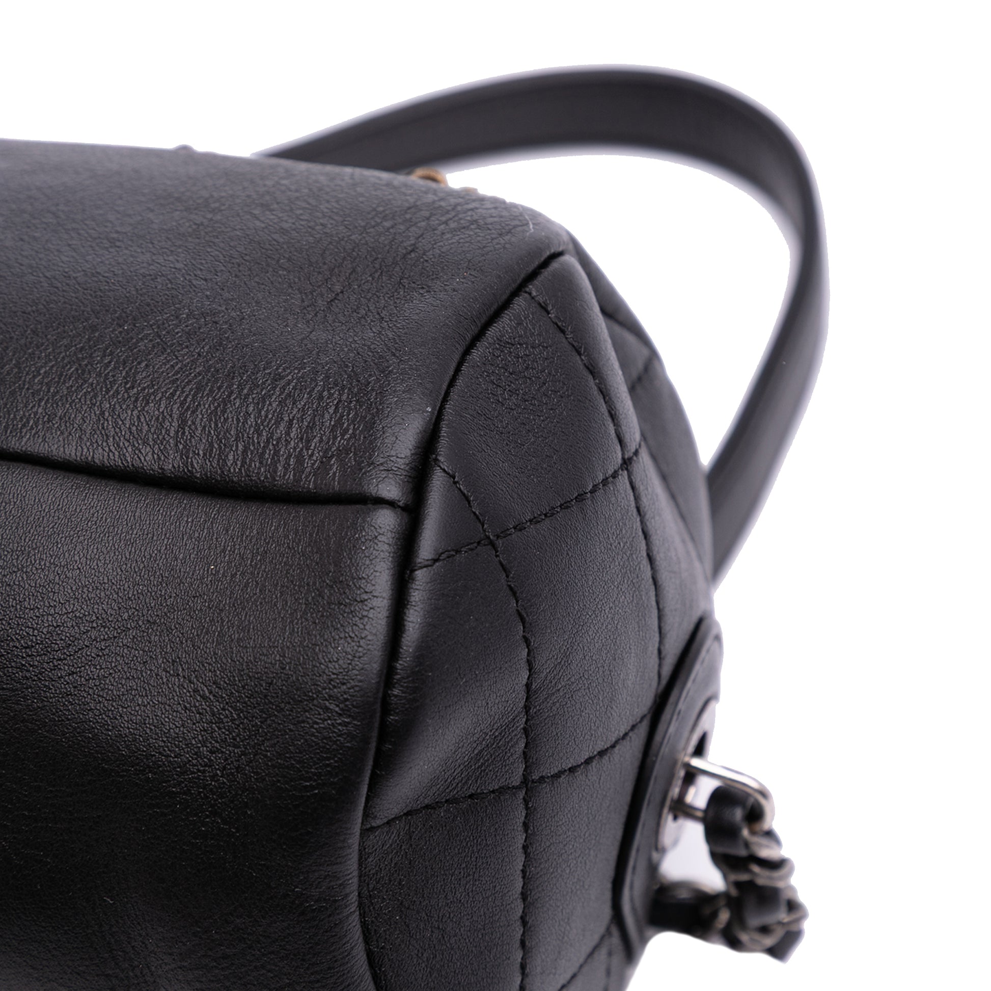 Chanel Calfskin Signature Chain 20s Bowling Bag
