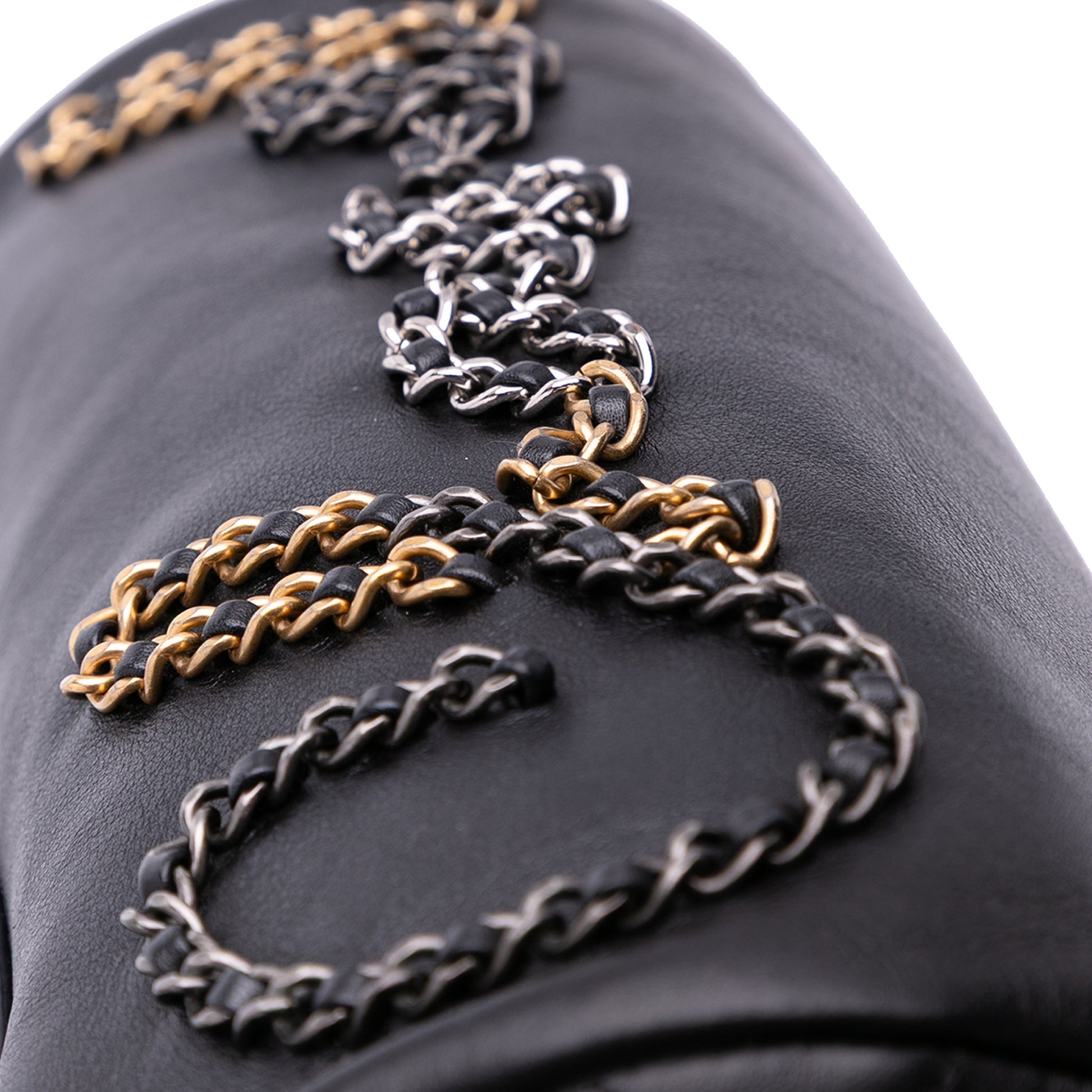 Chanel Calfskin Signature Chain 20s Bowling Bag