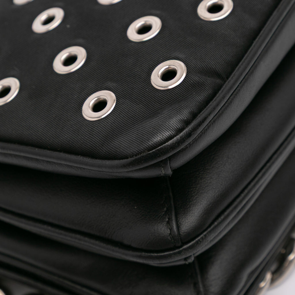 Prada Tessuto Grommet Shoulder Bag
