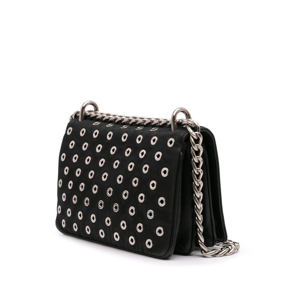 Prada Tessuto Grommet Shoulder Bag